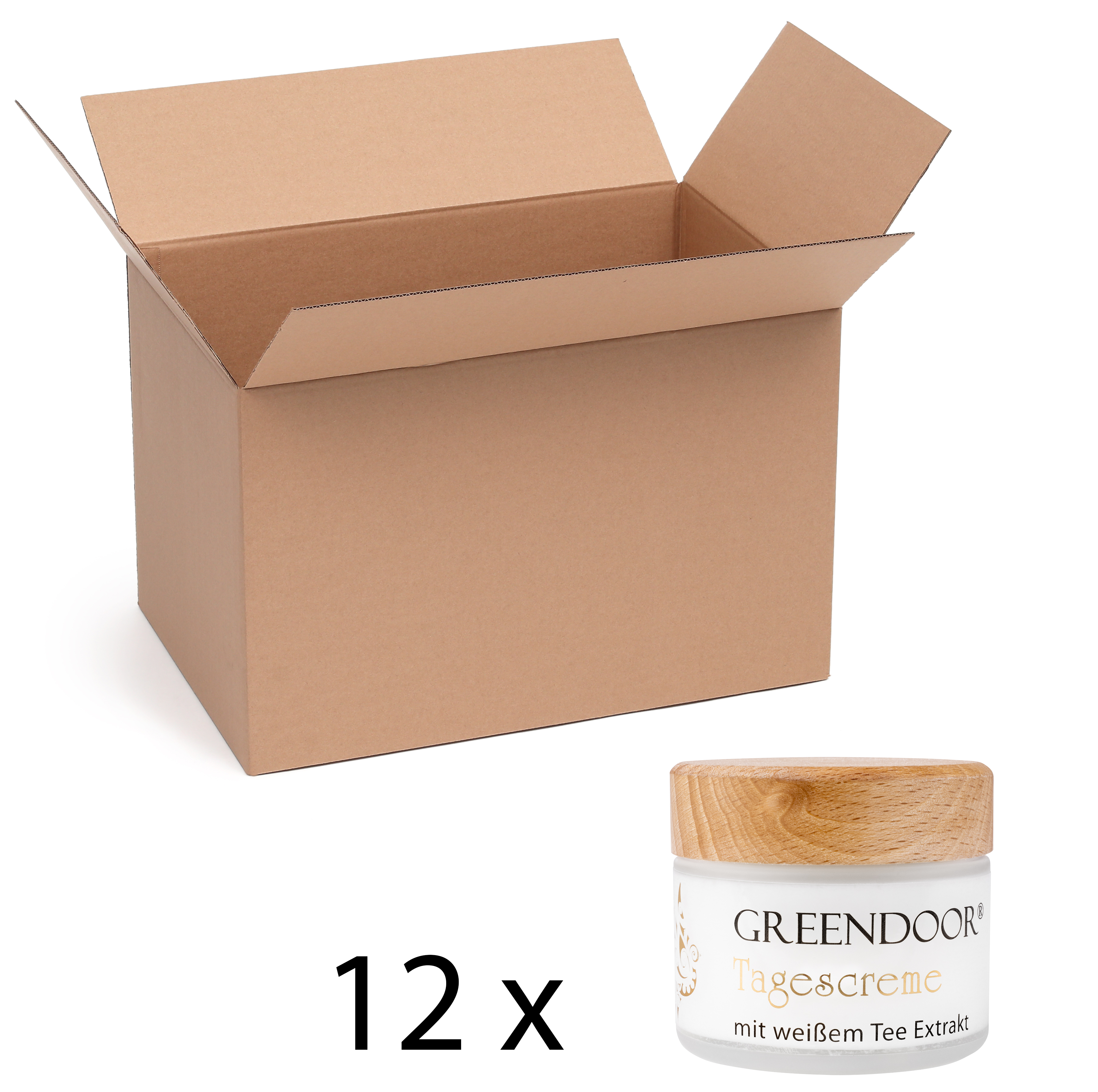 Tagescreme mit weißem Bio Tee 12x50ml, vegane schützende und straffende Tagespflege