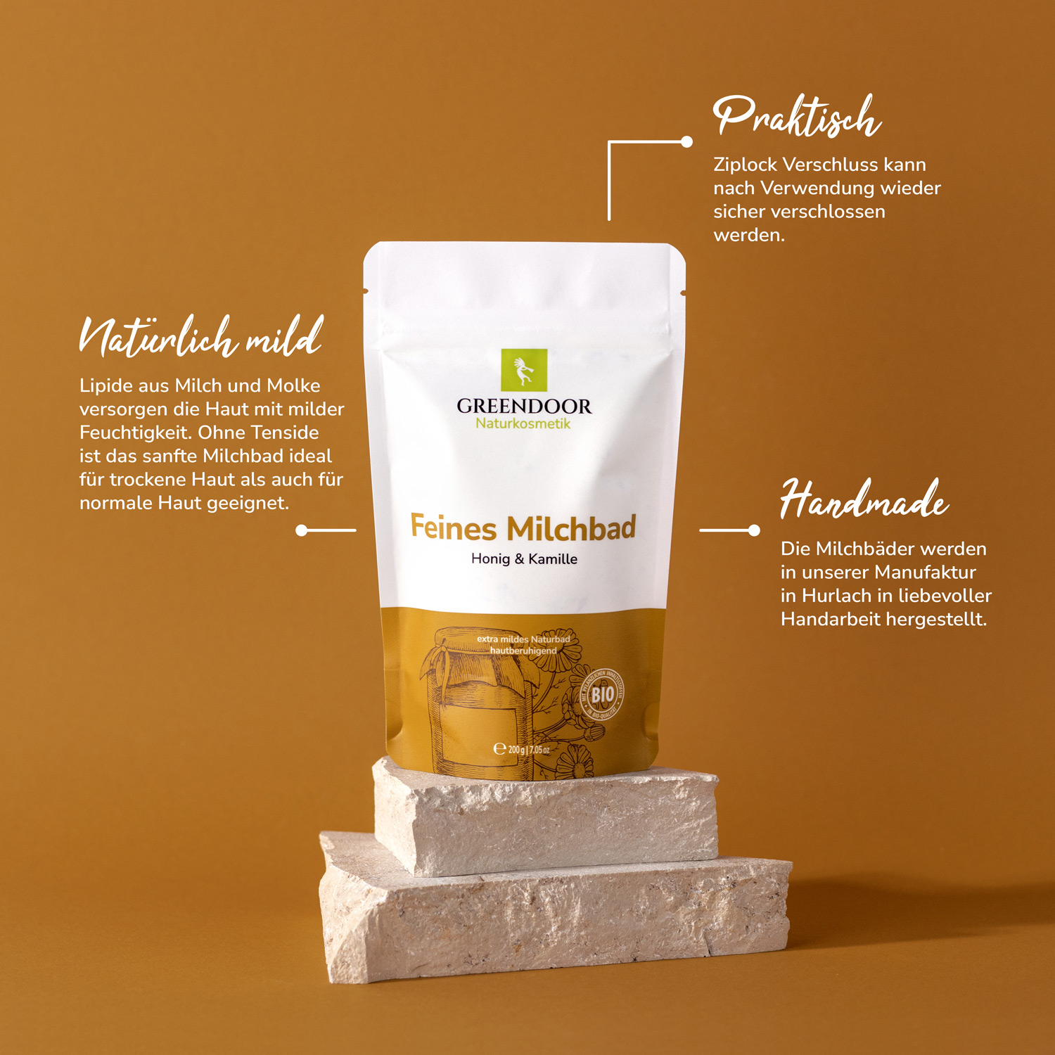 Milchbad Honig Kamille