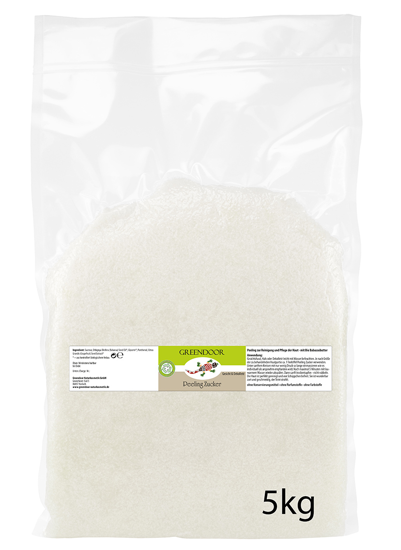 Beutel-5kg-Peeling-Zucker-Gesichtspeeling fünf Kilogramm Beutel Greendoor Gesichtspeeling