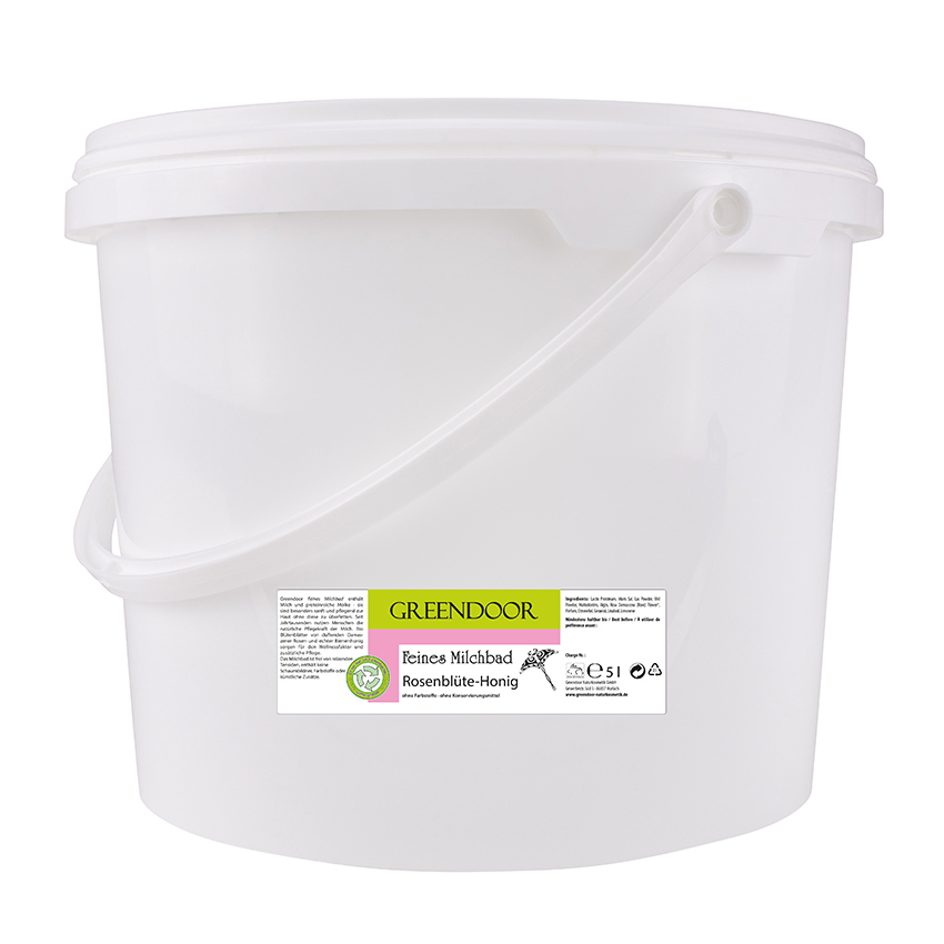 Eimer-5l-Milchbad-Rosenbluete-Honig Eimer mit Milchbad Rosenblüte Honig