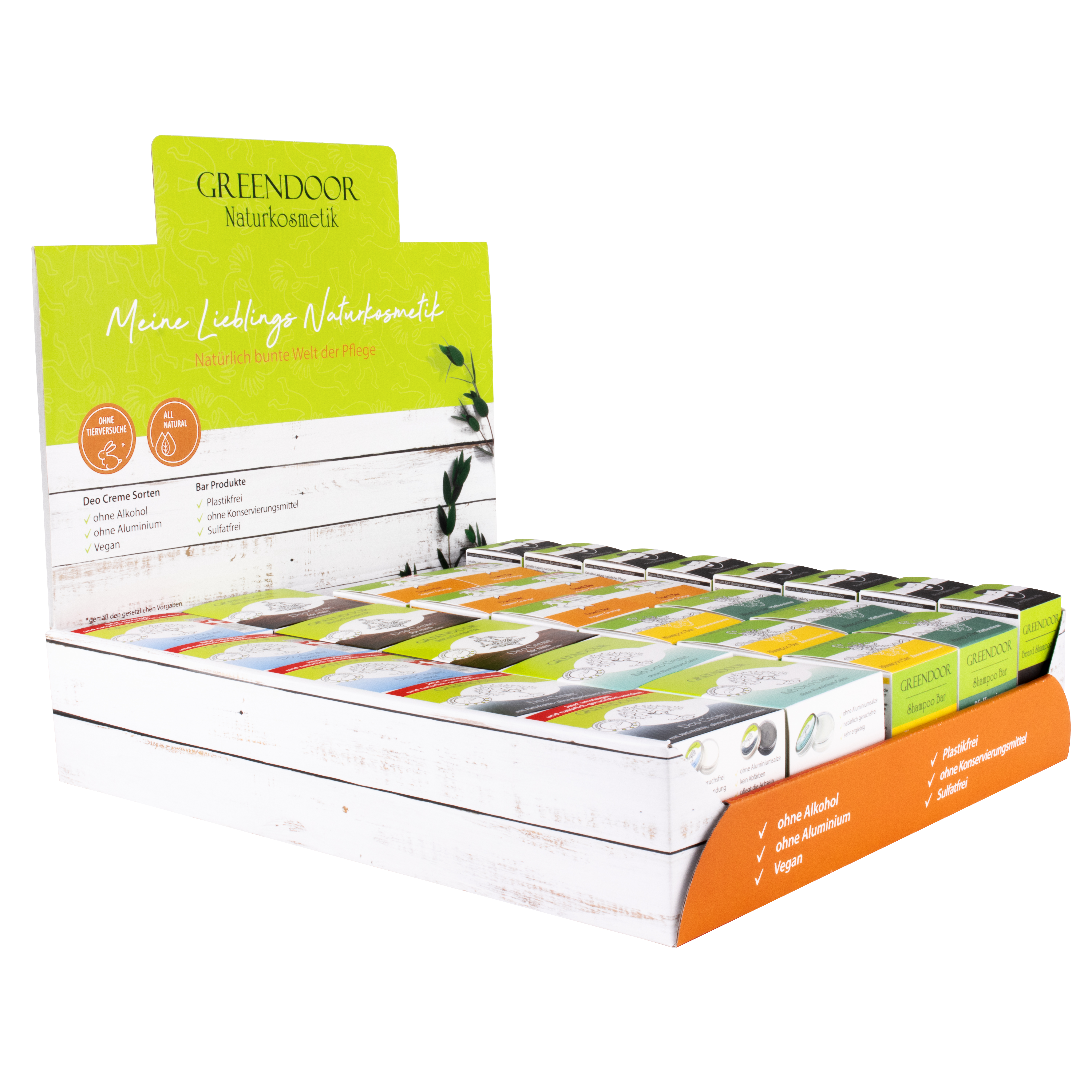 Tray-Men Thekendisplay M, sortiert, Deo Creme Classic, For Men, Shampoo Bars, Dusch Bar