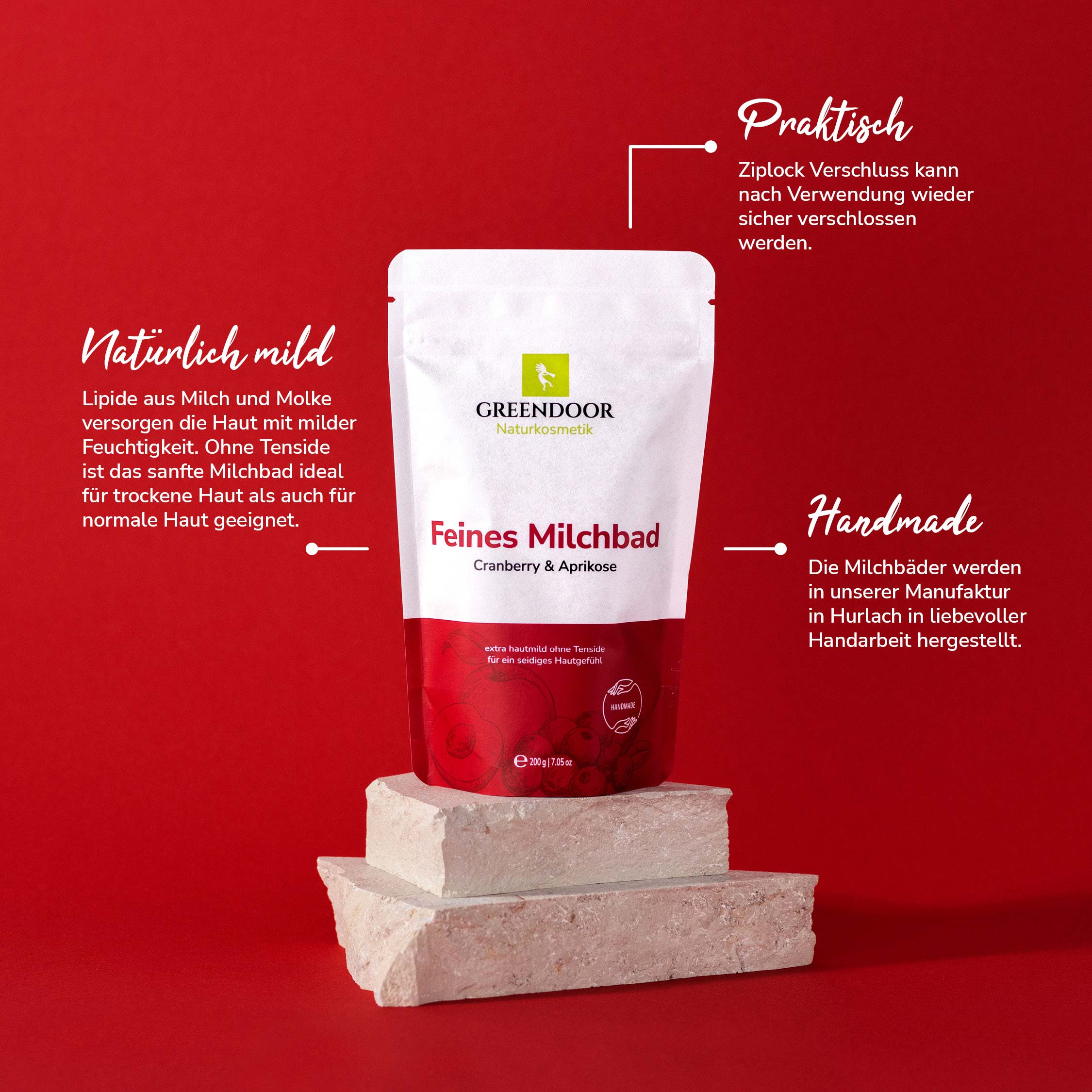 Milchbad Aprikose Cranberry