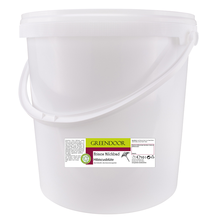 Eimer-10l-Milchbad-Hibiscusbluete Eimer mit Milchbad Hibiscusblüte