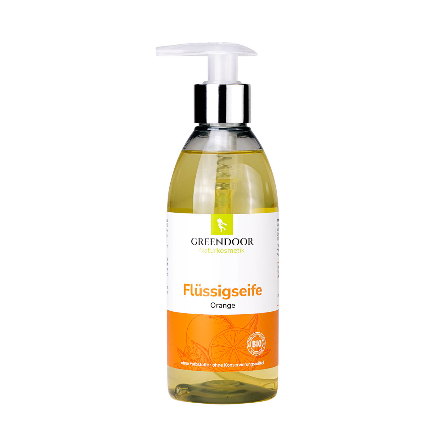 Greendoor Flüssigseife Orange in der Pumpspenderflasche