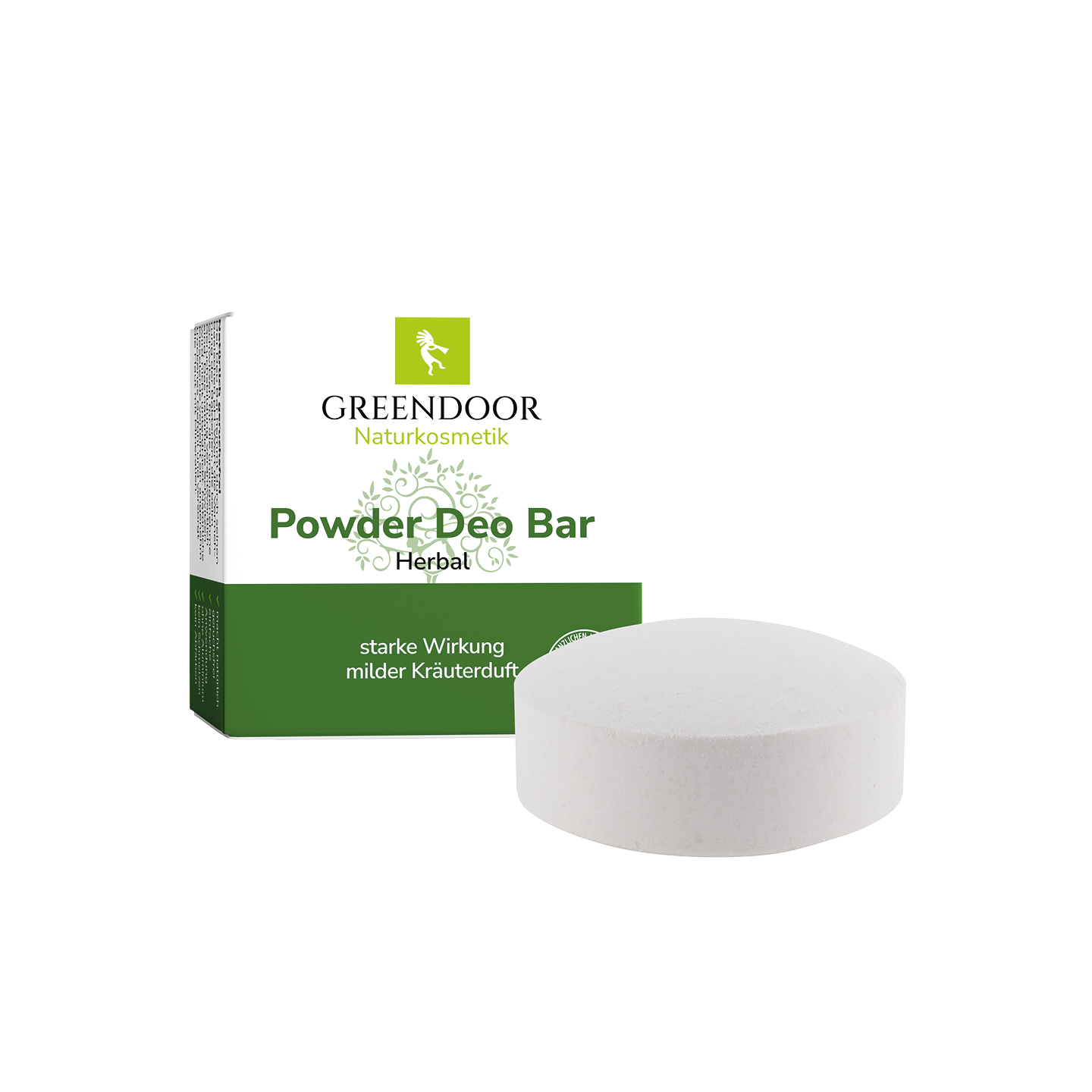 Abverkauf: Powder Deo Bar herbal, festes Deo, Deo Stück, Deo Stein, vegan, 50g