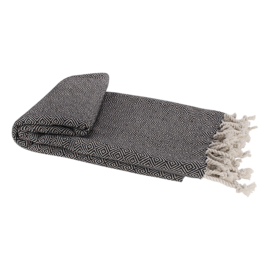 Hamam Tuch Rautenmuster schwarz