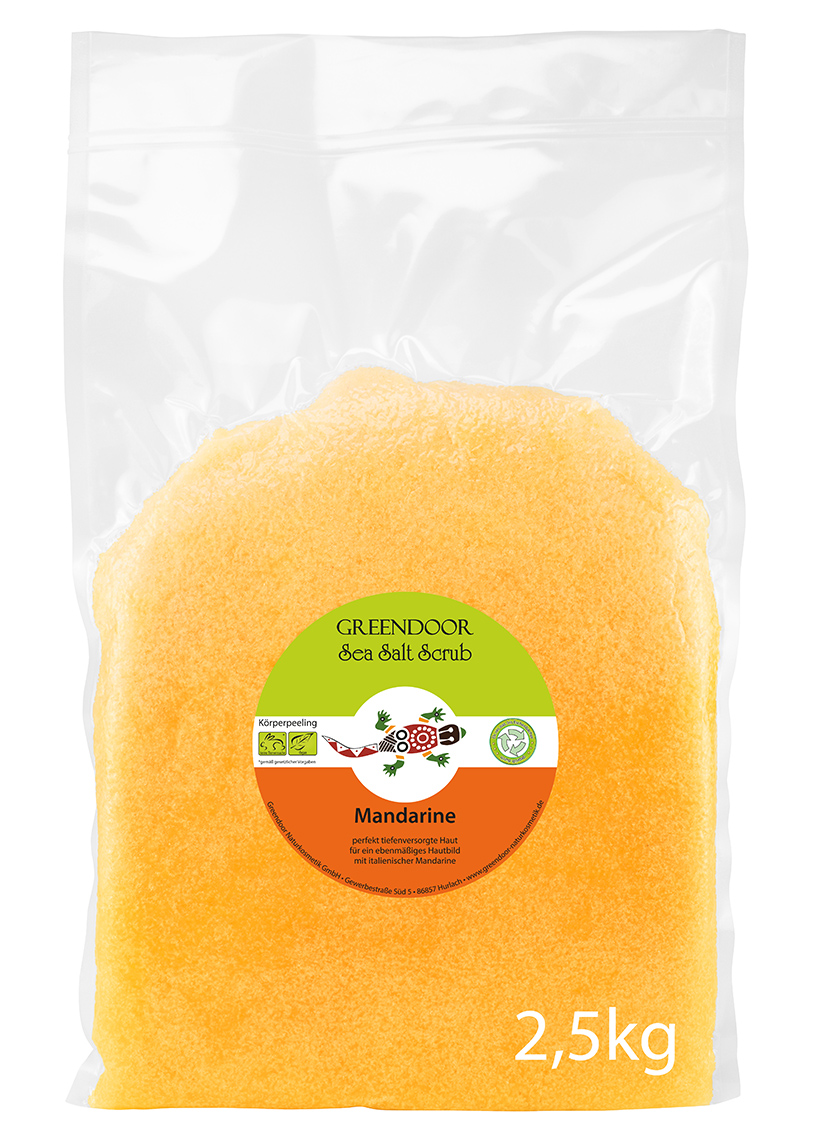 Beutel-2-5kg-Scrub-Mandarine zweieinhalb Kilogramm Beutel Greendoor Scrub Mandarine