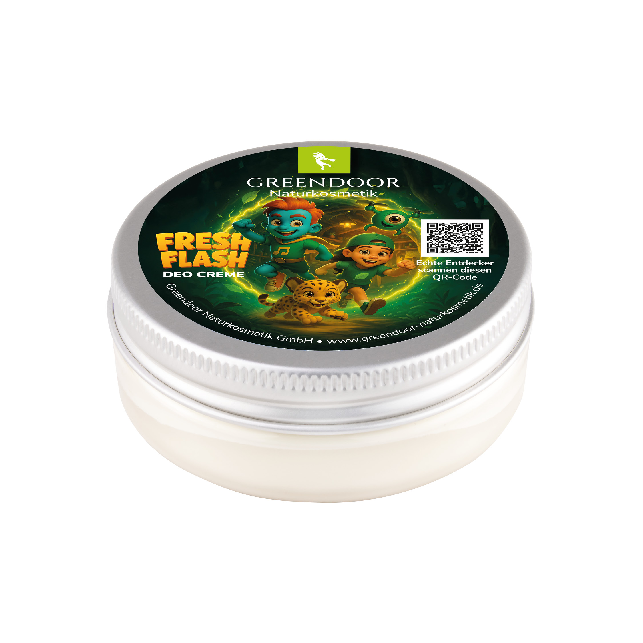 Greendoor Naturkosmetik Fresh Flash Deo Creme Greendoor Naturkosmetik Fresh Flash Deo Creme im runden Tiegel mit kindgerechtem Design