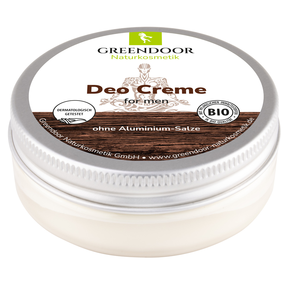 Deo Creme for men vegan, starke Wirkung, frisch-holziger Duft, 4x50ml Greendoor Deo Creme for men