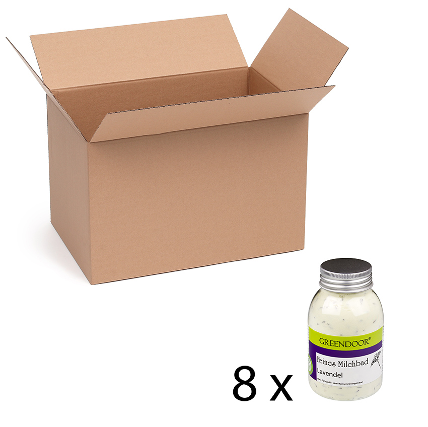 Milchbad Lavendel 8x200g, mit Milch, Molke und Atlantik Meersalz, natürliche Hautpflege