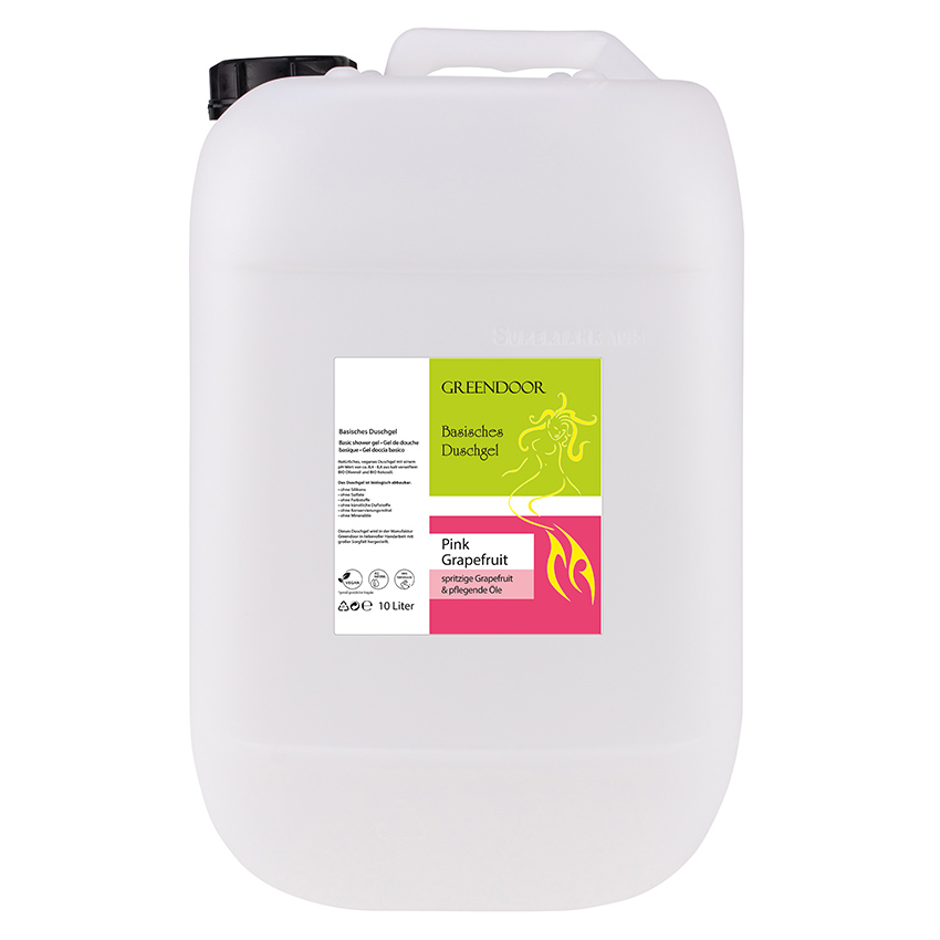 Kanister-10l-Duschgel-Pink-Grapefruit Basisches Natur Duschgel Pink Grapefruit 10L vegan, bio abbaubar, outdoor geeignet