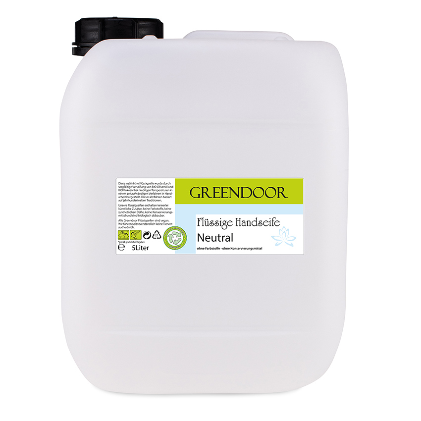 Kanister-5l-Fluessigseife-Neutral Echte Flüssige Handseife Neutral 5L, Flüssigseife vegan, natürlich basische Seife