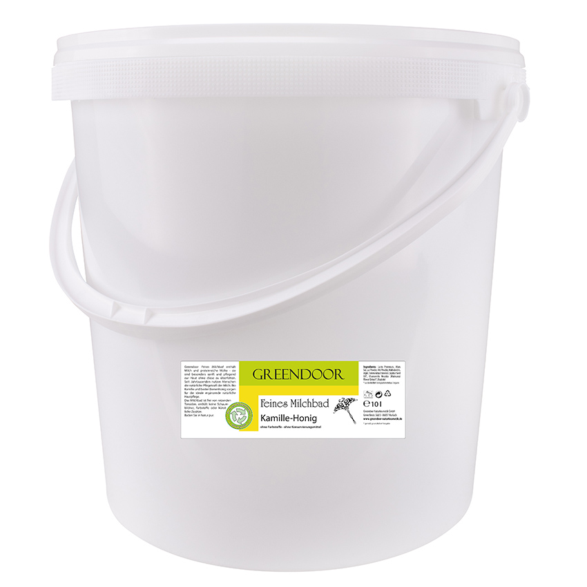 Eimer-10l-Milchbad-Rosenbluete-Kamille-Honig Eimer mit Milchbad Kamille Honig