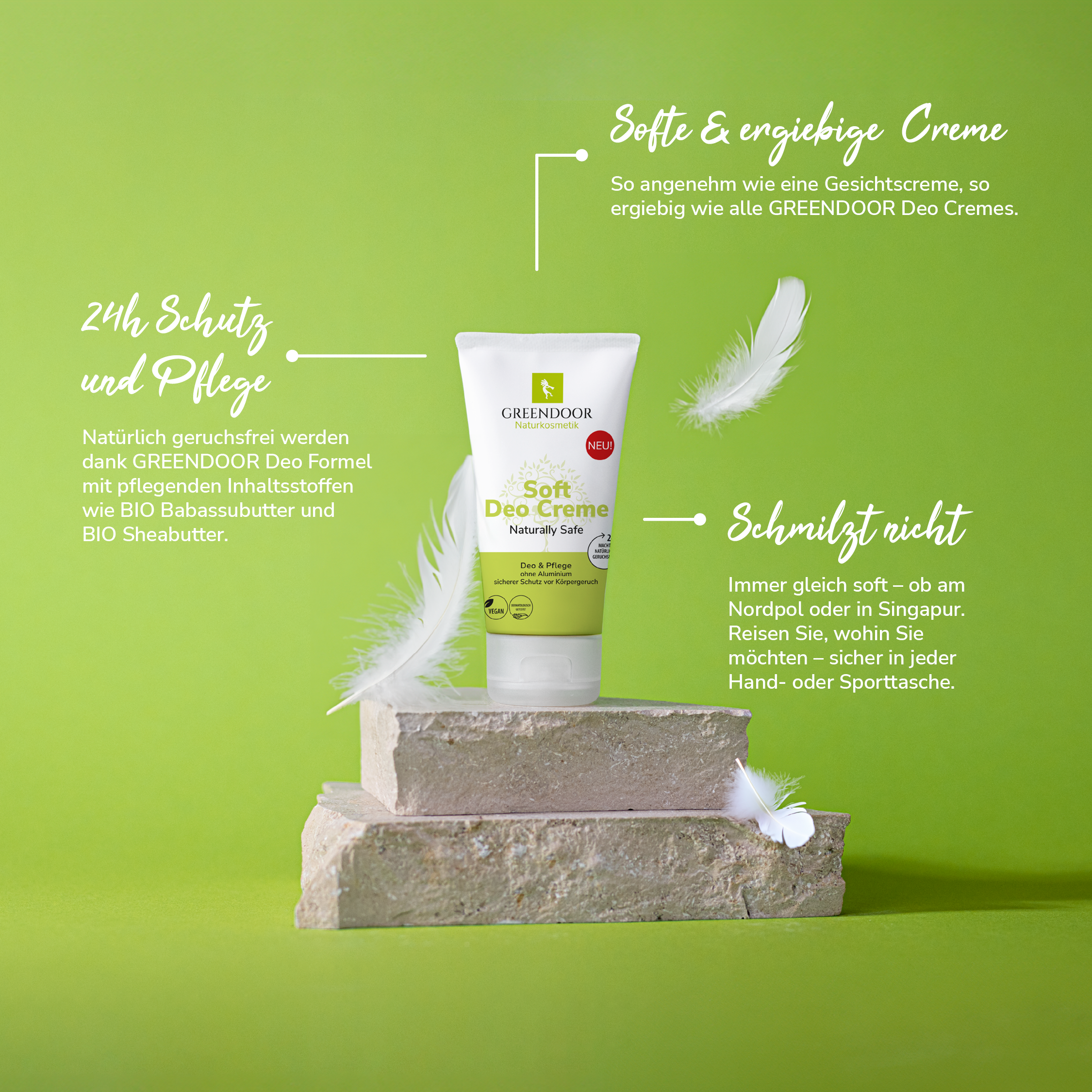 Verpackungs-Relaunch: Deo Creme Naturally Safe, basische Emulsion, 50ml Tube