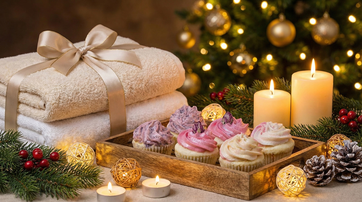 Geschenk Set Badecupcake Frozen Rose Geschenk Set Badecupcake Frozen Rose
