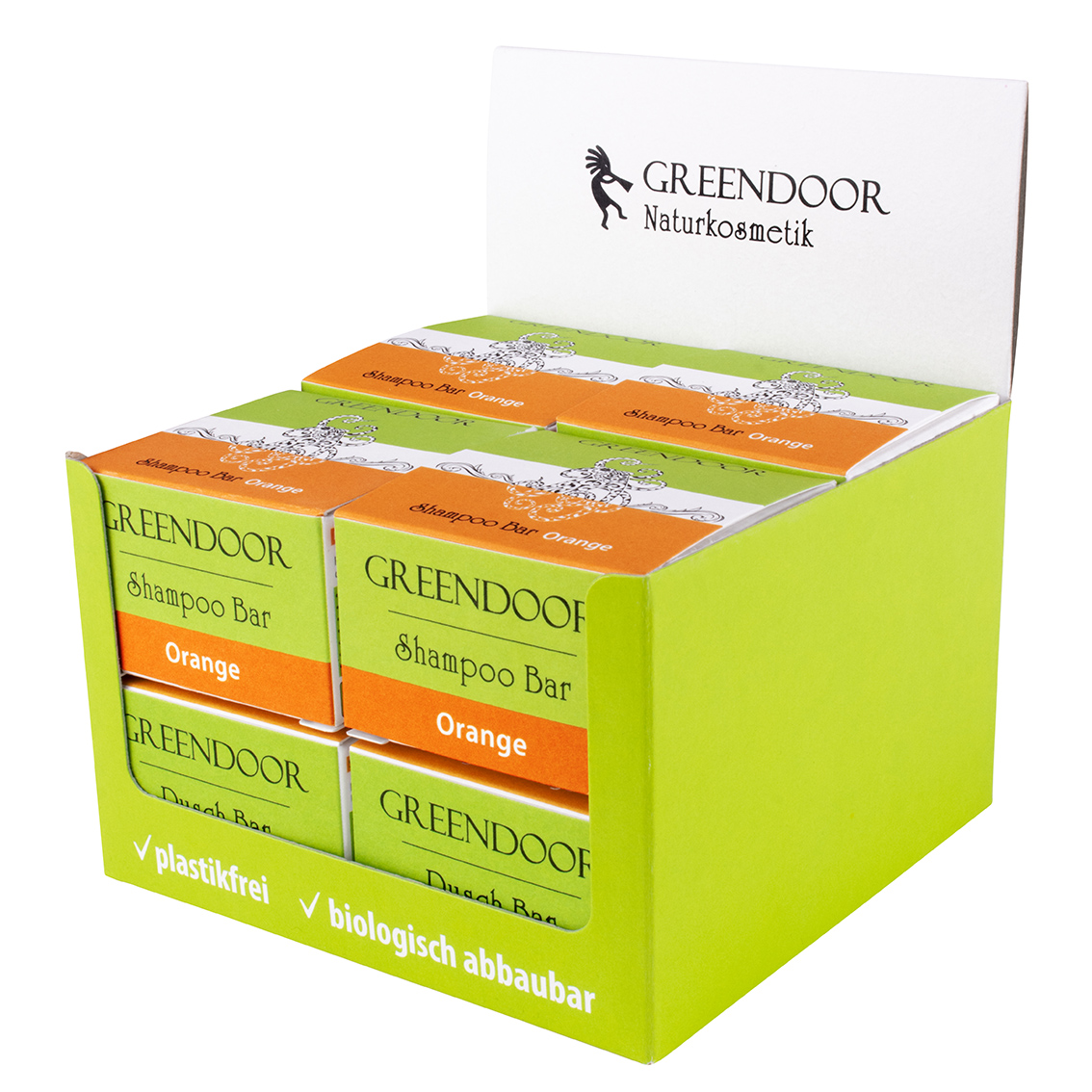Tray-Shampoo-Bar-Orange-8x Shampoo Bar Orange veganes solid Shampoo ohne Sulfate, mit Kieselerde, 8x75g