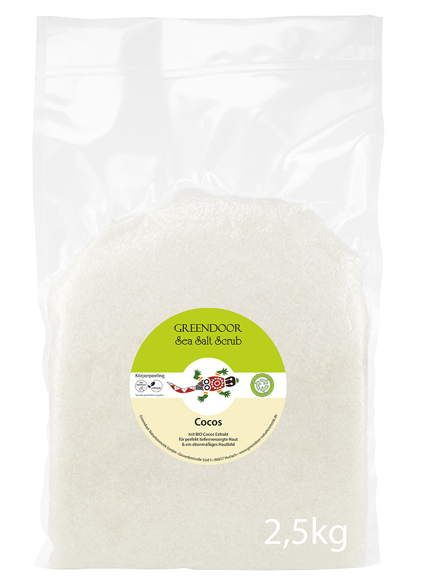 Beutel-2-5kg-Scrub-Cocos zweieinhalb Kilogramm Beutel Greendoor Scrub Cocos