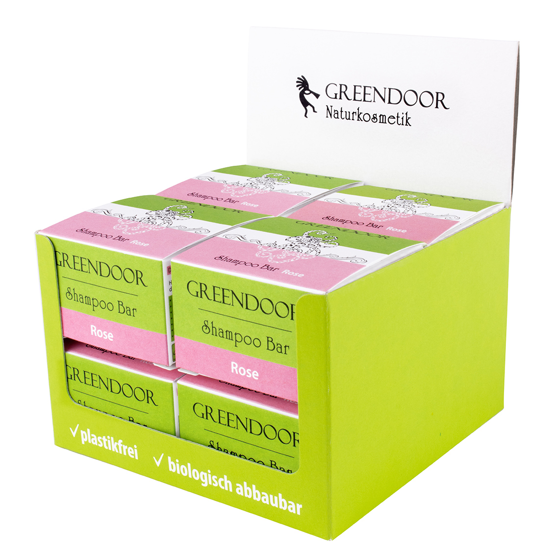 Tray-Shampoo-Bar-Rose-8x Veganer Shampoo Bar Rose 75g, solid Shampoo ohne Sufate, mit rosa Kristallsalz-8x75g