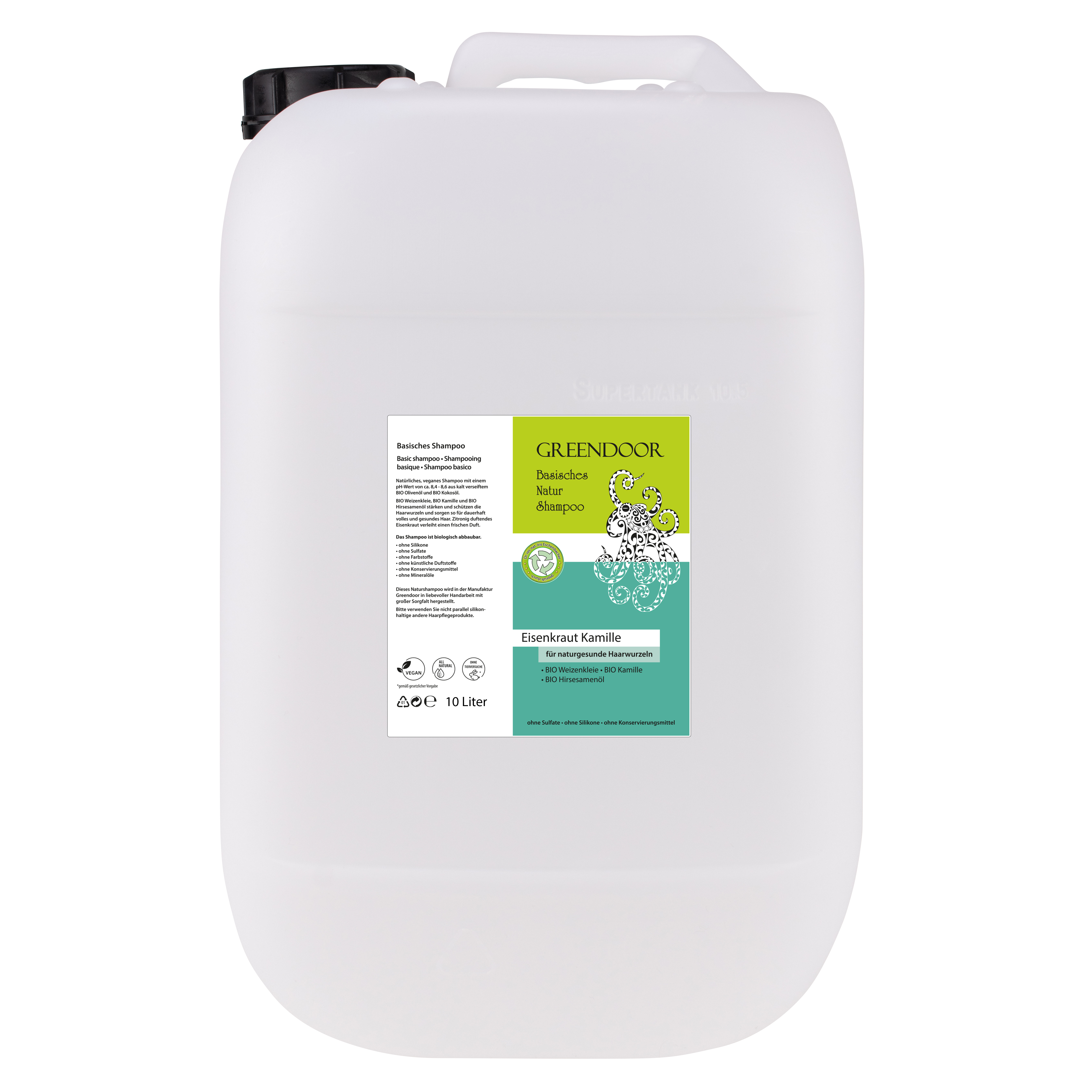 Basisches Natur Shampoo Eisenkraut Kamille 10L vegan, natürlich, outdoor geeignet, mit Bio Ölen